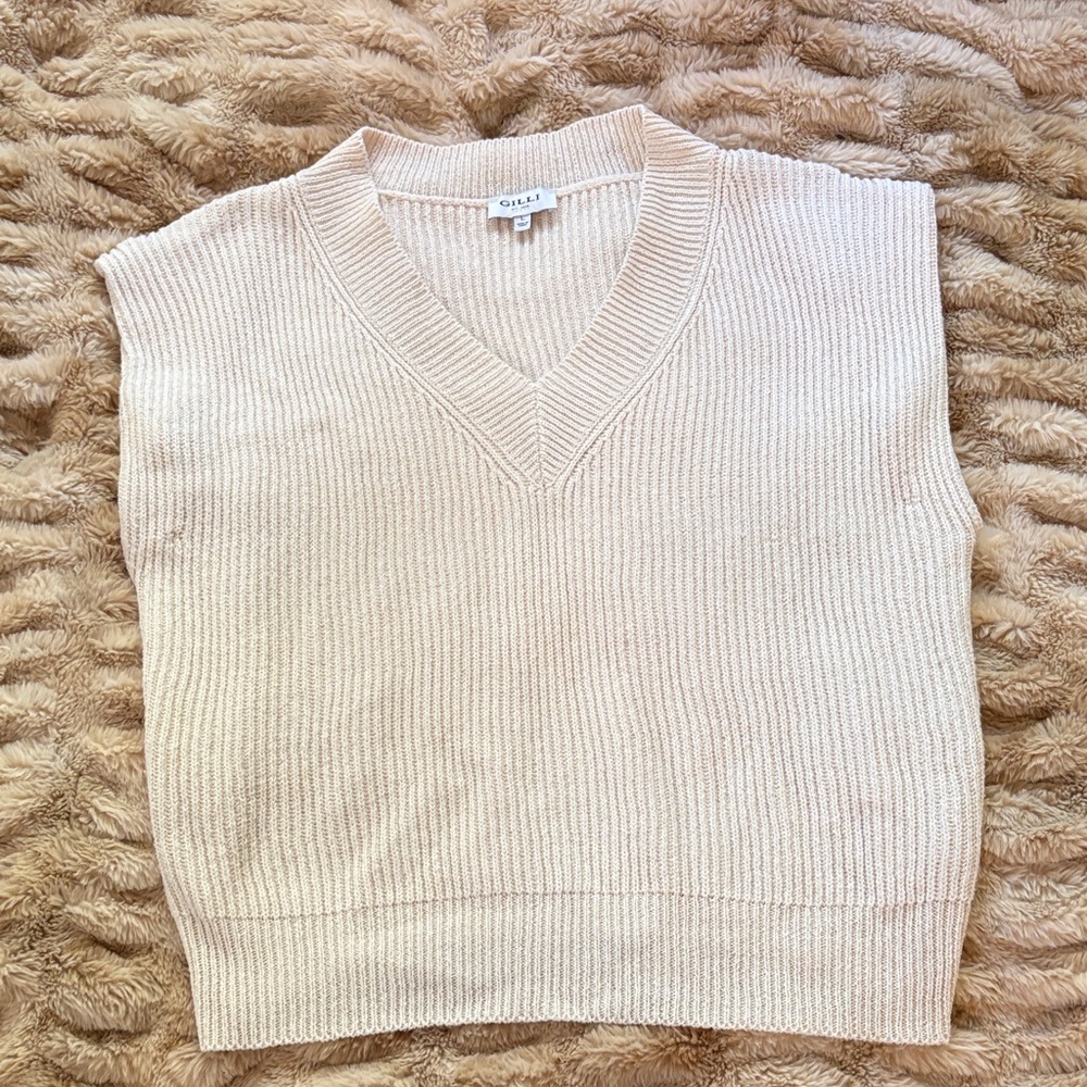 Olivaceous Beige V-Neck Sweater